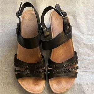 UGG Women's Black Leather Sandals